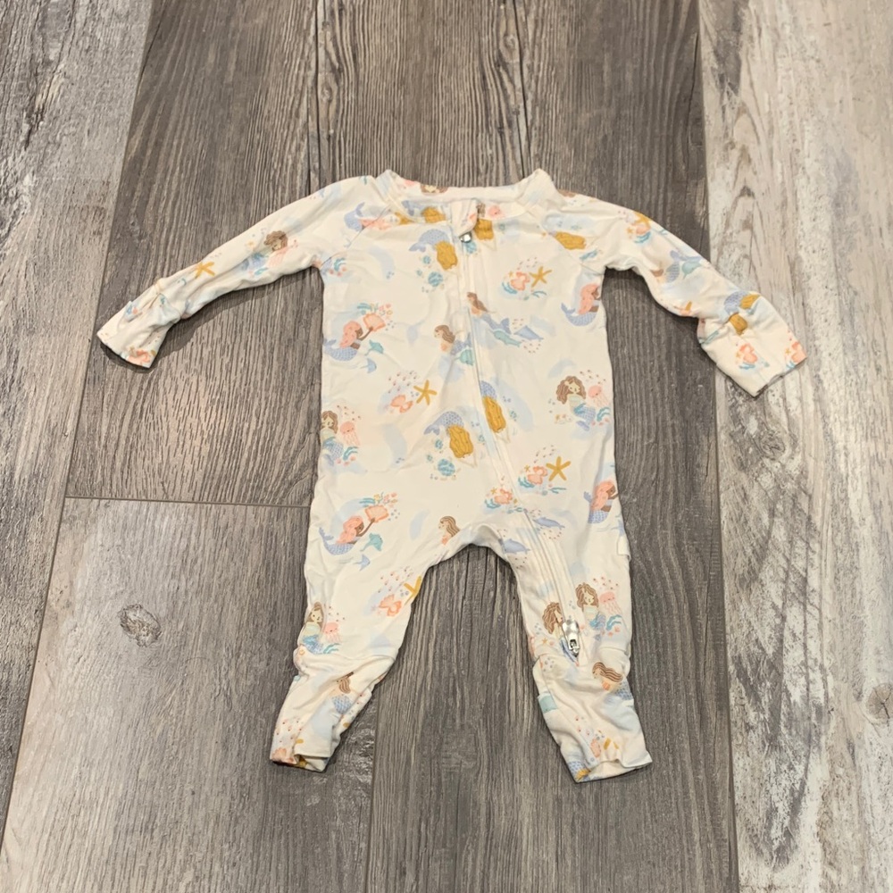 Loulou Lollipop Adorable Cream Baby One Piece with Sea Creature Print